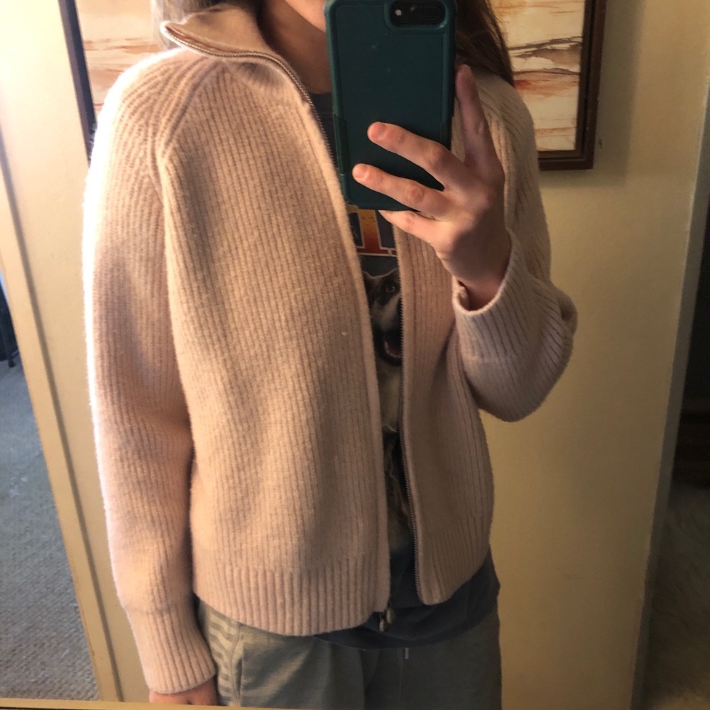 Egg Trading Cashmere Knit Zip Up Jacket‎ Pink Size S/M Cozy - Picture 6 of 6
